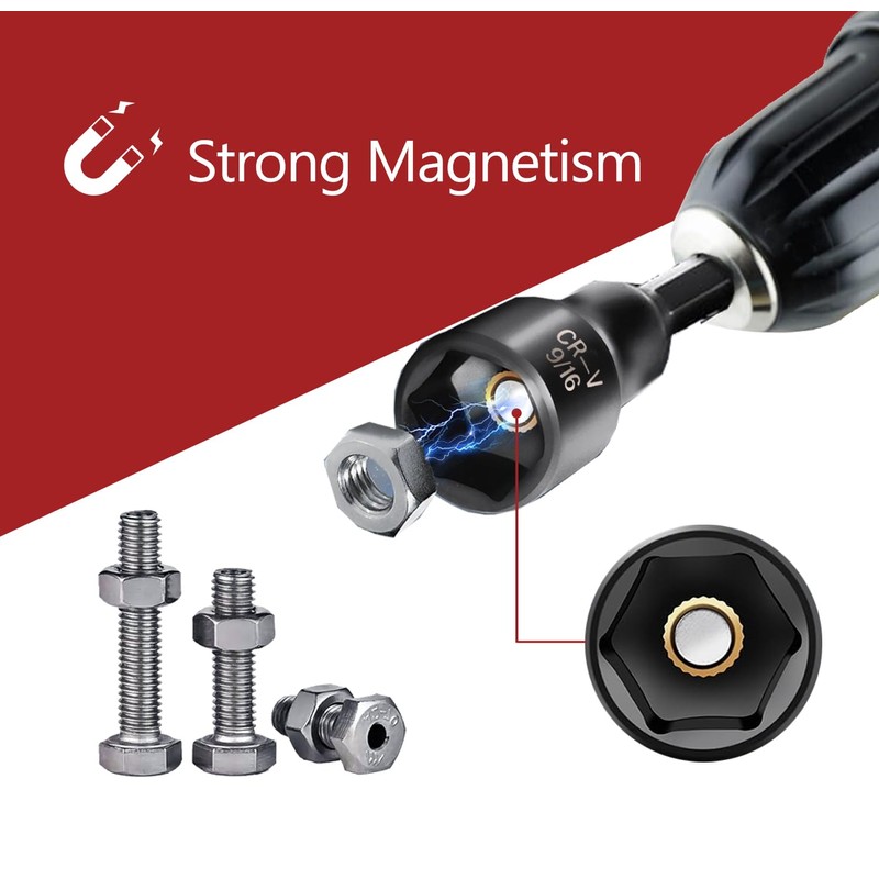 PANOVOS 12Pcs Magnetic Nut Driver Set,Impact Power Hex Nut Driver