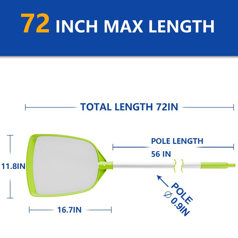 Sepetrel Pool Skimmer Net- Total Length 72 inches Ultral Fine