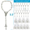 Baptism Favors (24PCS) Mini Rosaries simulated pearl Beads with Sivler