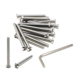 iexcell 20 Pcs 1/4-20 x 2-1/2" Stainless Steel 304 Hex Socket Button Head Cap Screws Bolts Kit