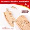 WudBudz Wooden Train Tracks 24 Pcs Set - Compatible with
