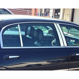 GenX Trims 6 Piece Chrome Stainless Steel Pillar Post Trim Compatible with 1998-2011 Lincoln Town Car L Series