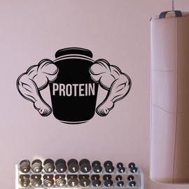 Vinyl Wall Decal Healthy Weight Mr. Protein Sports Nutrition Stickers Mural Large Decor (L122) Black