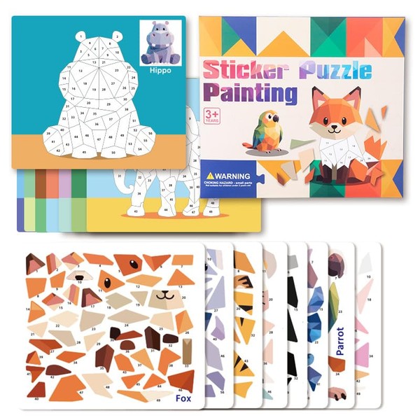 Lokorus 8 Pcs 3D Mosaic Stickers Set Toy for Kids