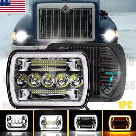 Unbranded For International Harvester 9900 9200 9400i 5x7" 7X6" LED Headlight Hi/Lo Beam