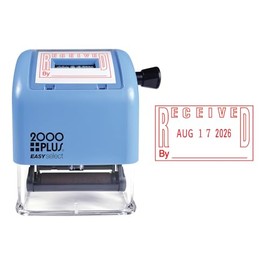 2000 PLUS 011092 ES Dater, recibida + fecha, 1 x 1 13/16, rojo