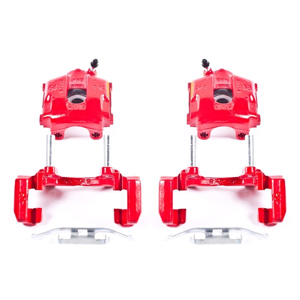 Power Stop Rear S2640A Pair of High-Temp Red Powder Coated Calipers