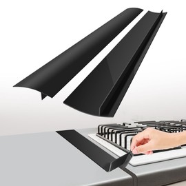 Rovhity Stove Counter Gap Covers 2-Pack, Heat Resistant Stove Gap Filler,stove guards for counter, Easy to Clean, 21 Inch Black silicone stove gap cover