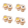 XIZHI Clear Cupcake Boxes with 2 Compartment,Plastic Stackable Cupcake Carrier