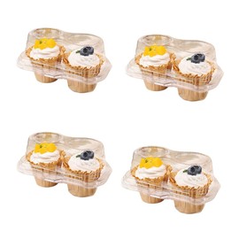 XIZHI Clear Cupcake Boxes with 2 Compartment,Plastic Stackable Cupcake Carrier Holder Box - BPA-Free,Durable,Keep Your Cupcakes or Muffins Delicious (30)