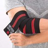 (Double Stripe, Red) - YOUFINE Professional Elastic Elbow Wraps Straps