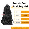 French Curly Braiding Hair 7 Packs 12 Inch Natural Black