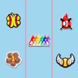 Zanerolan 25Pcs Softball Shoe Decoration Charms for Clog, Sports Ball Charms