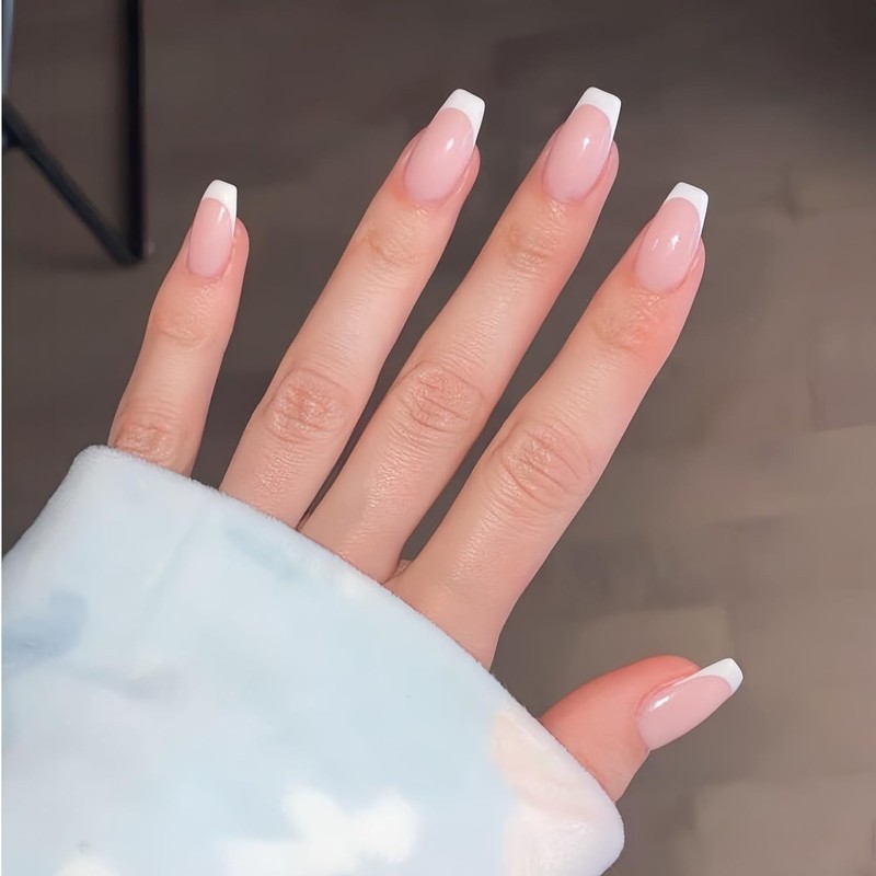 KQueenest Soft Gel French Nail Tips, 300 Pcs White French