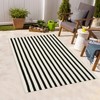 Sungea Striped Outdoor Rugs 3'x5', Cotton Hand Woven Rug Front