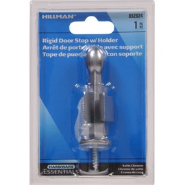 Hardware Essentials by Hillman 852924 Rigid Door Stops with Holder Satin Chrome