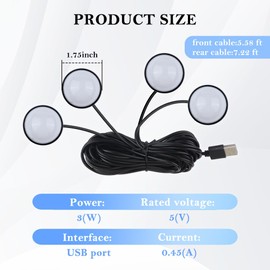 4-in-1 Car LED Lights Interior with USB Port,Ambient Neon Car Door Lights Kit for Car Decor,Party,Music,Gift,Universal Car Pedal Light Car Interior Accessories for Wonmen & Men (Ice Blue)