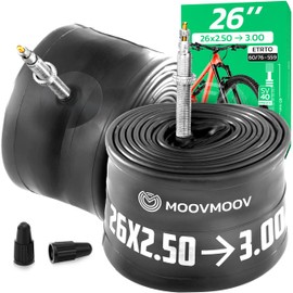 MOOVMOOV Bicycle Inner Tube 26 Inch (Presta Valve) - For Tyres 26 x 2.50, 26 x 2.60, 26 x 2.75, 26 x 2.80, 26 x 3.0 (ETRTO 60-559 to 76-559) - Pack of 2 - For MTB, E-Bike & More