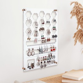 humberboat Earring Holder Organizer Wall, Hanging Jewelry Organizer, Wall Mounted Earring Holder Organizer, Acrylic Earring Storage Display for Studs, Dangling, Bracelet and Rings