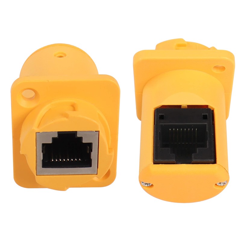 QIANRENON 90° Angle RJ45 Panel Mount Network Adapter CAT6 RJ45