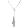 Spinningdaisy Silver Plated High Fashion Knot with Tassel End Statement