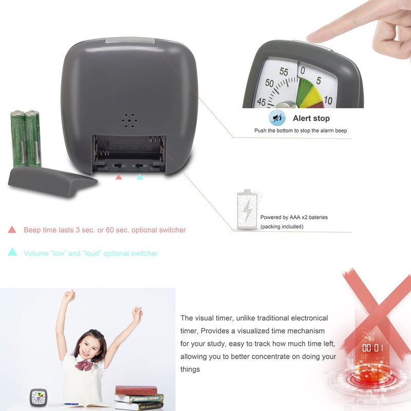 Lavigo 60 Minute Countdown Visual Timer for Adults Kitchen Cooking