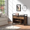 EasyCom Wooden Shoe Cabinet with Cushion- Shoe Bench with armrests