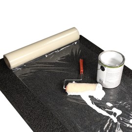 IDL Packaging Carpet Protection Film 24" x 200', 3 mil - Sticky Carpet Shield Self Adhesive Film - Clean Removal, Clear and Strong Carpet Cover Protector - Heavy-Duty Plastic Floor Protector Roll