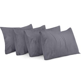 Utopia Bedding Cushion Cover 40 x 80 cm (Pack of 4) – Cushion Covers Made of 100% Polyester – Grey – For Cushions 40 x 80 cm – Cushion Cover – Pillowcase – Shrink and Fade Resistant