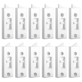 Window Latch Locks Window Parts and Hardware Tilt Latch Plastic Construction, Spring Loaded, 2 Inch Hole Center Spacing Sliding Lock Replacement(12 Pieces)