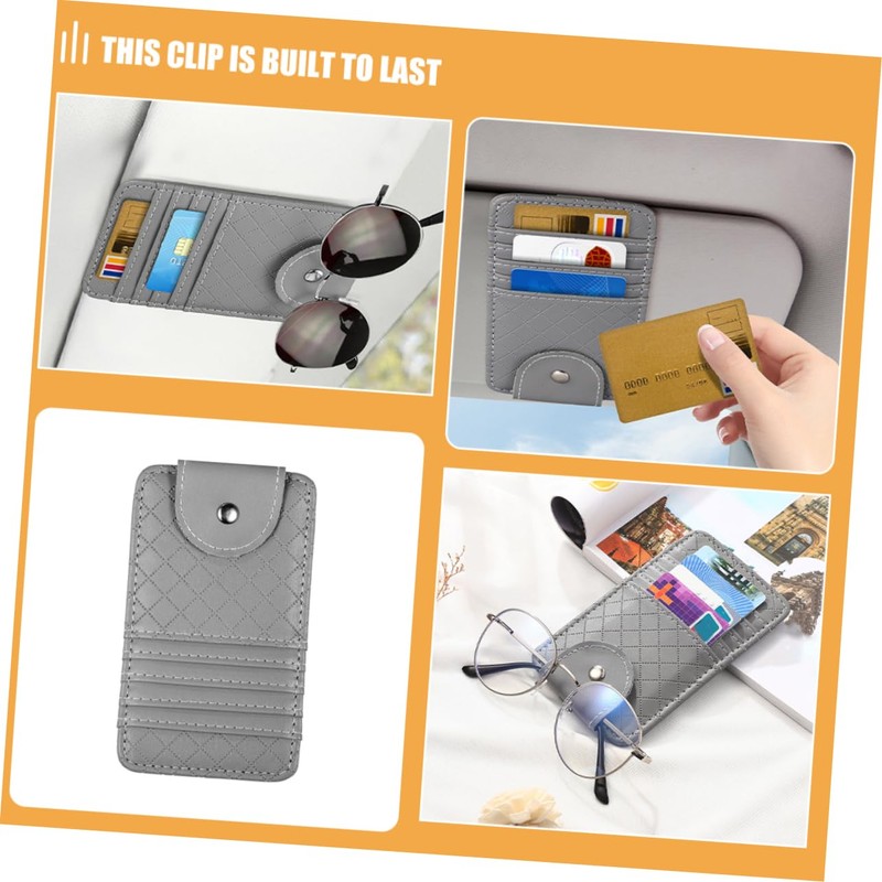 ABOOFAN 2Pcs Car Visor Sunglasses Holders Multifunctional Eyeglass Clip Ticket