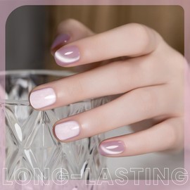 RARJSM Ceramic Cat Eye Gel Nail Polish Clear Light Purple Smoothie White Glitter 15ml Mirror Glass Shimmer Velvet Cateye Gel Polish with Magnetic Stick UV LED Curing Require Soak Off Home Salon