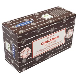 Satya Cinnamon Incense Sticks - Export Quality - Box of 180g - 12 Packs of 15g