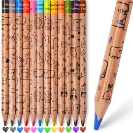 nsxsu 12 Jumbo Colored Pencils for Kids, Triangle Thick Coloring Pencils, Fat Color Pencil Set for 3-12 Preschool Toddlers Art Supplies, Easy Grip Birthday Party Favor Drawing Supplies
