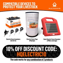 Solar Electric Fence Charger 5 Mile - Solar Powered Energizer for Livestock - Low Impedance Solar Fencer Battery Powered