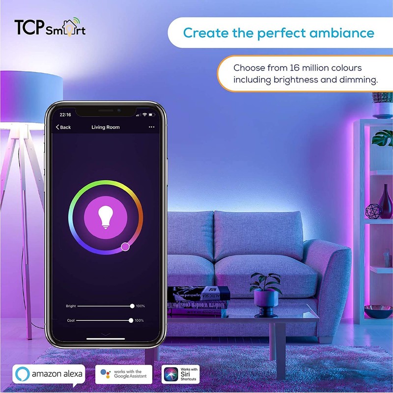 TCP Smart Wi-Fi LED Lightbulb Classic E27 Colour Tuneable White