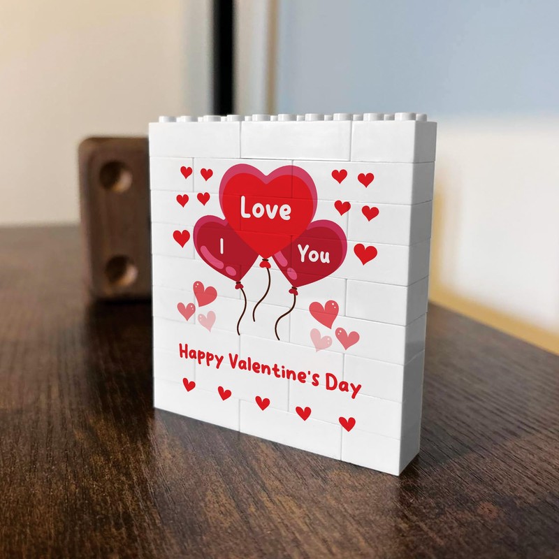 RED OCEAN Happy Valentines Day Gift Building Block, Gift for
