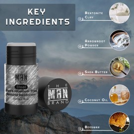 The Man Brand's Steel Natural Deodorant for men - Mens Aluminum Free Deodorant - Natural Deodorant Baking Soda Free - All Natural Deodorant for Men (Steel - 2.5 oz)