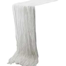 Time to Sparkle Cheesecloth Table Runner 90X400CM Vintage Gauze Romantic Table Runner for Wedding Bridal Shower Birthday Party Table Decor NWT