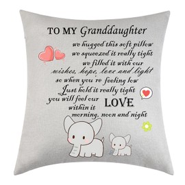 Didsbfsd Granddaughter Gifts from Grandma Grandpa Granddaughter Cushion Cover Throw Pillow Cover Granddaughter Birthday Gifts Thanksgiving Gifts