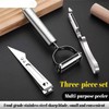 Stainless Steel Vegetable Peeler Set For Kitchen, 3 Piece, Silver,