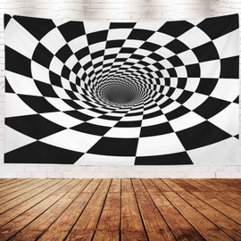 Crannel Heart Tapestry Wall Hanging,Black and White Spiral D Tapestry 80X60 Inches Wall Art Tapestries Hanging for Dorm Room Living Home Decorative,Multi Blue