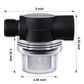 Mudder Water Pump Strainer Filter, RV Replacement 1/2 Inch Twist-On Pipe Strainer Compatible with WFCO or Shurflo Pumps