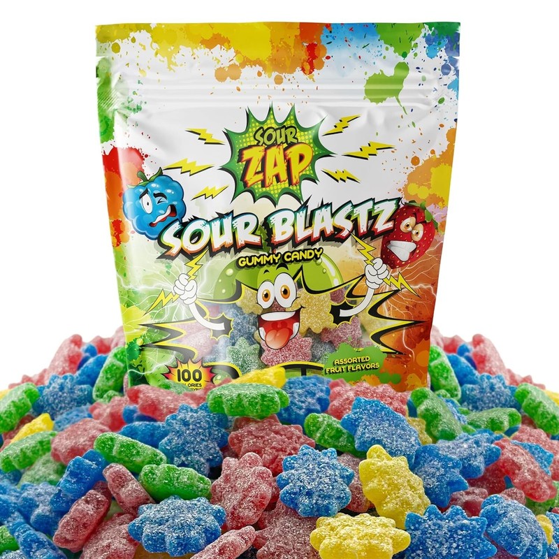 SourZap Sour Blastz Gummy Candy | 8-Ounce Pack | Assorted