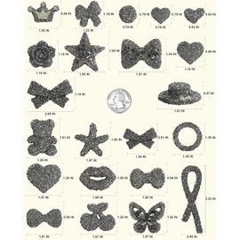 DoDoBeads 22 Pcs Junk Case Charms – Big Black Bling Charms for Junk Cases, Resin & Rhinestone Hearts, Bows, Stars, Lips, Bears, Butterflies with Flat Backs, Easy to Use