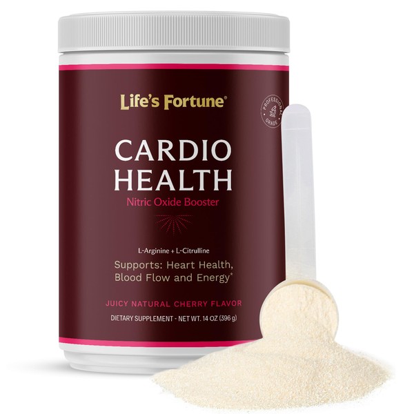 Life's Fortune L Arginine L Citrulline Supplement Powder - High Potency Nitric Oxide Supplement Booster with Natural Cherry Flavor - Cardio Health, Blood Pressure and Vascular Support