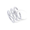 PAVOI Rhodium Plated Three Stackable Rings Set for Women |