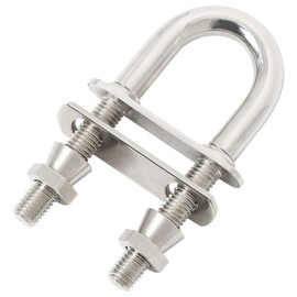 NovelBee 316 Stainless Steel Heavy Duty Stern Bow Eye U Bolt with Taper Safety Lock Nut,Welding Plate and Washer