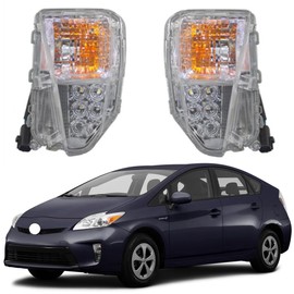 BestParts Pair of DRL LED Fog Lights Front Driving Turn Signal Lamps Compatible with Toyota Prius 2012-2015 For Prius Plug-In 2014-2015 Replaces TO2531150 TO2530150 8151147060 8152147060