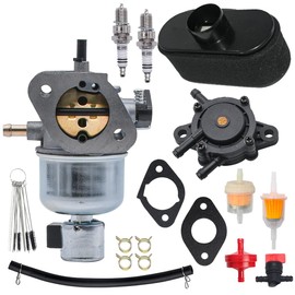 JDLLONG 15003-7081 Carburetor For Kawasaki FH580V FH541V 4 Cycle 19Hp Engines C7082 15004-7056 15003-7102 15003-7086 with Fuel Pump Air Filter